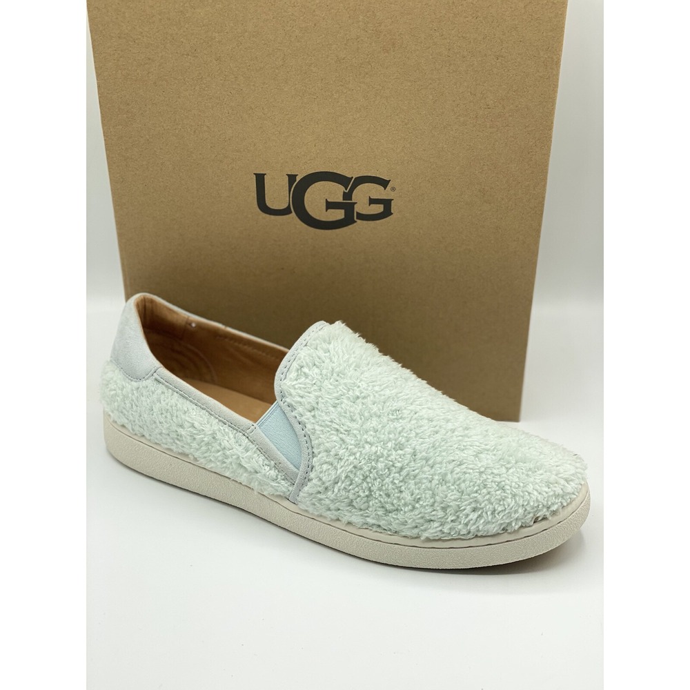 UGG Ricci Slip-On Slippers Women's 11 Iceberg Blue Faux-Fur NWOB